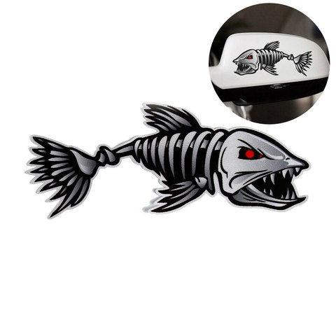2Pcs 15*6cm Car-styling Funny Stickers Car Skeleton Fish Bones Vinyl Decal Sticker Kayak Fishing Car Graphics ► Photo 1/6