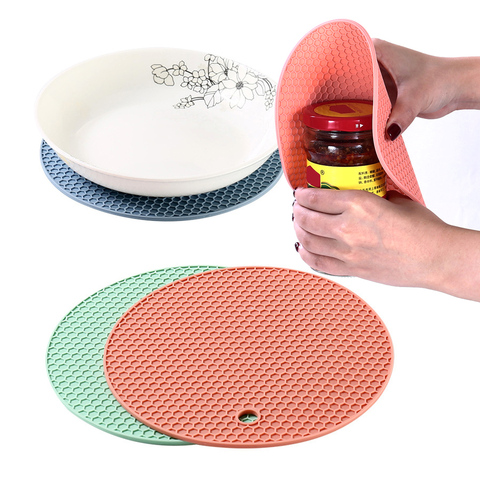 Silicone Heat Resistant Coasters,Cup Insulation Mat, Tableware Potholders Insulation, Non Slip, Flexible, Durable, Economic ► Photo 1/6