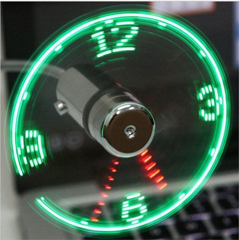Hand Mini USB Fan portable gadgets Flexible Gooseneck LED Clock Cool For laptop PC Notebook real Time Display durable Adjustable ► Photo 1/6