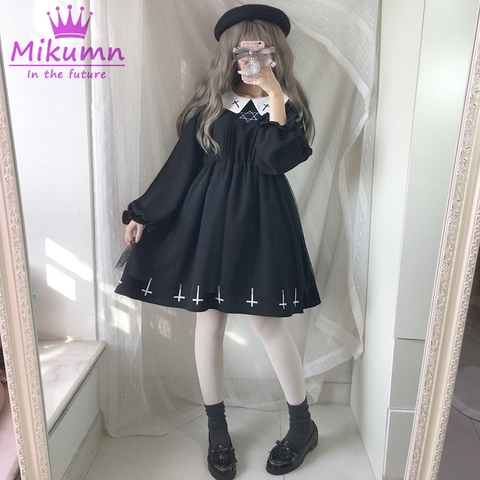 Harajuku Fashion Cross Cosplay Cute Girl Dress Japanese Gothic Style Star Tulle Dress Lolita Kawaii Dresses ► Photo 1/6