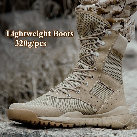 35 48 Size Men Women Ultrallight Outdoor Climbing Shoes Tactical Training Army Boots Summer Breathable Mesh Hiking Desert Boot ► Photo 1/6