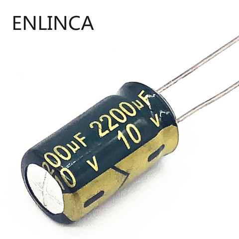 6pcs/lot H064 10V 2200UF aluminum electrolytic capacitor size 10X17mm 2200UF 10V 20% ► Photo 1/1