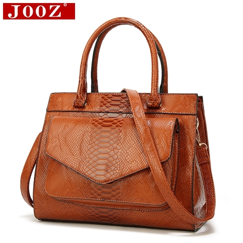 JOOZ New Fashion Woman Bag Luxe cuir Serpentine Women's leather Handbags With pouch Ladies Trunk Tote bolsos Women messenger bag ► Photo 1/6
