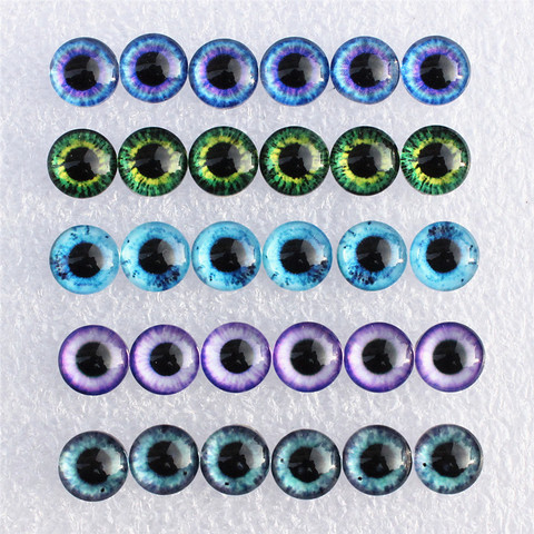 8 10 12 14 16 18 20 25mm  Mixed with 5 different Dragon Eyes Pairs Pattern Glass Cabochon Flatback Photo DIY Making Accessories ► Photo 1/3