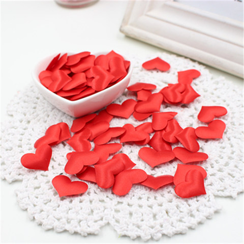 100Pcs Silk Sponge Satin Fabric Cute Heart Petals Wedding Confetti DIY Romantic Heart Cloth Decorations Scrapbook Accessories ► Photo 1/6