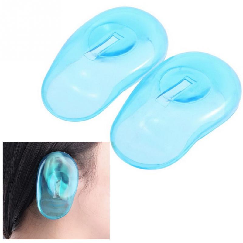 2Pcs Salon Hair Dye Transparent Blue Silicone Ear Cover Shield Barber Shop Anti Staining Earmuffs Protect Ears From The Dye ► Photo 1/6