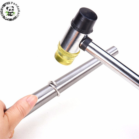 2pcs/set Jewelry Tools Iron Ring Enlarger Stick Mandrel Sizer Tools Equipment Installable Two Way Rubber Steel Handle HammersF80 ► Photo 1/6