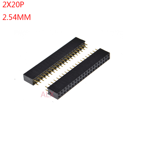 10PCS 2X20 PIN Double row Straight FEMALE PIN HEADER 2.54MM PITCH Strip Connector Socket 2*20 20p 20PIN 20 PIN FOR PCB BOARD ► Photo 1/2