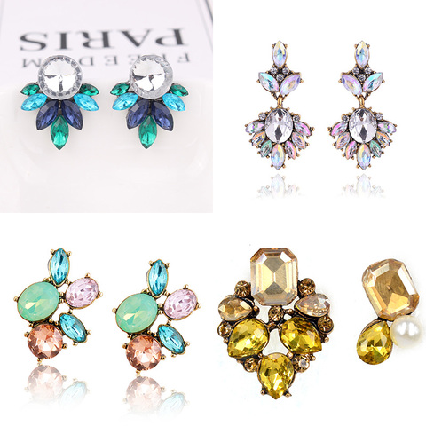 LUBOV 2022 Crystal Flower Drop Earrings for Girls Bohemian Party Cute Gift Dangle Earrings Women Wedding Trendy Jewelry ► Photo 1/6