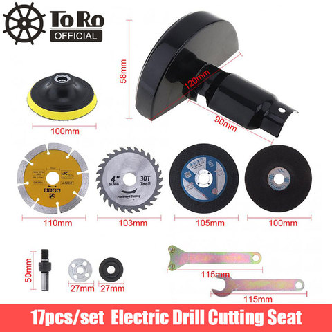 TORO 17pcs 13mm Electric Drill Cutting Seat Stand Holder set Angle Grinder Accessories with Grinding Wheel for Metal Polishing ► Photo 1/6