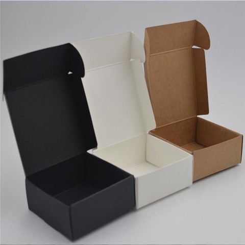 Small Kraft paper box,brown cardboard handmade soap box,white craft paper gift box,black packaging jewelry box ► Photo 1/6