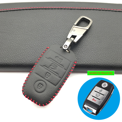 4 Buttons 100% Genuine Leather Keyless Entry Intelligent Key Case Cover For Kia Sorento / Rio / Rio5 / Optima Protective Shell ► Photo 1/5