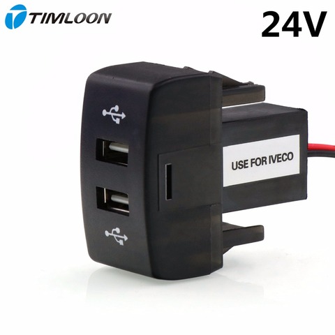 Dual USB Car Charger 5V 2.1A/2.1A Dual USB Power Socket for Smart phone Ipad Iphone Use for IVECO Stralis, Hi-way, Eurocargo ► Photo 1/6
