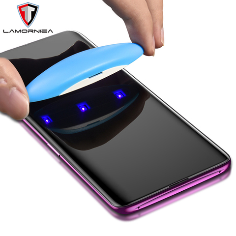 UV Tempered Glass For Samsung S8 S9 S10 S20 Plus FE S7 Edge Liquid Glue Screen Protector For Samsung Galaxy Note 8 9 10 20 Ultra ► Photo 1/5