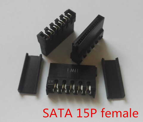 Pierce type female SATA PC computer ATX hard disk power connectors plastic shell with 180 or 90 degrees cap Housing ► Photo 1/2