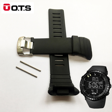 OTS 7005 Waterproof TPU Silicone Rubber Core Watch Spare Strap 210MM Length Band 24MM Width Repair Adjustable Replacement ► Photo 1/4