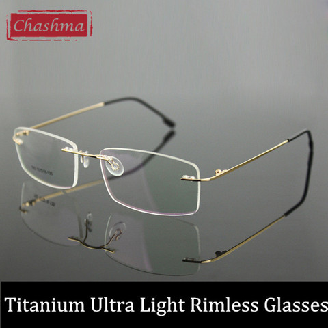 Chashma Women and Men Prescription Spectacles Light Rimless Optical Glasses Frame with Clear Lenses ► Photo 1/3
