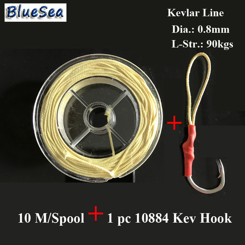 BlueSea 10M/Spool 0.8MM90Kgs Assist Fish Hooks Kevlar Fishing Line Assistant Hooks Kevlar Line Kevlar Fishing Line High Stronger ► Photo 1/3