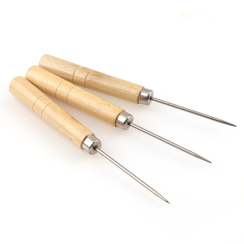2Pcs/set Wood Handle Tool Canvas Leather Sewing Shoes Awl Hand Stitching Taper Needle Tool Kit Craft Sewing Supplies Accessories ► Photo 1/6