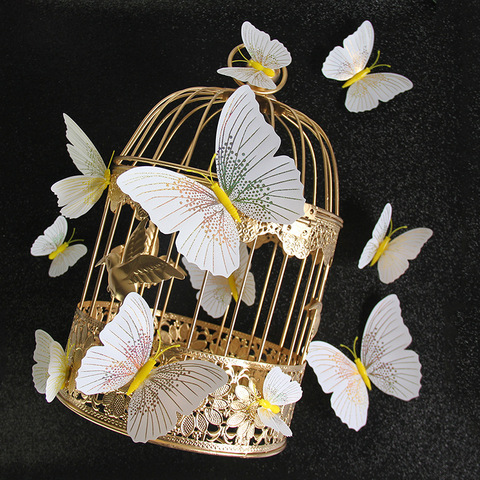 12Pcs/set Ambilight 3D Butterfly Wall Sticker Butterflies home decoration room decor Fridge Magnet wall stickers for wedding ► Photo 1/6