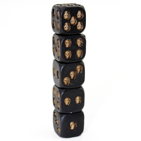 HANDMADE BLACK SKULL DICE (SET OF 5) DISPLAY ► Photo 1/3