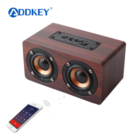 ADDKEY Desktop hoparlor Retro Wood Bluetooth Speaker portatil Sound Daul loudspeaker Boombox Stereo Speaker System for Notebook ► Photo 1/1