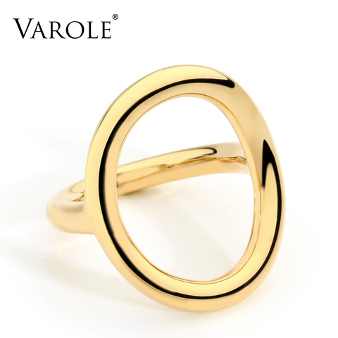 VAROLE New Arrival Cold Wedding Rings for Women Irregular Korean Simple Style Round Copper Ring jewelry Wholesale ► Photo 1/6