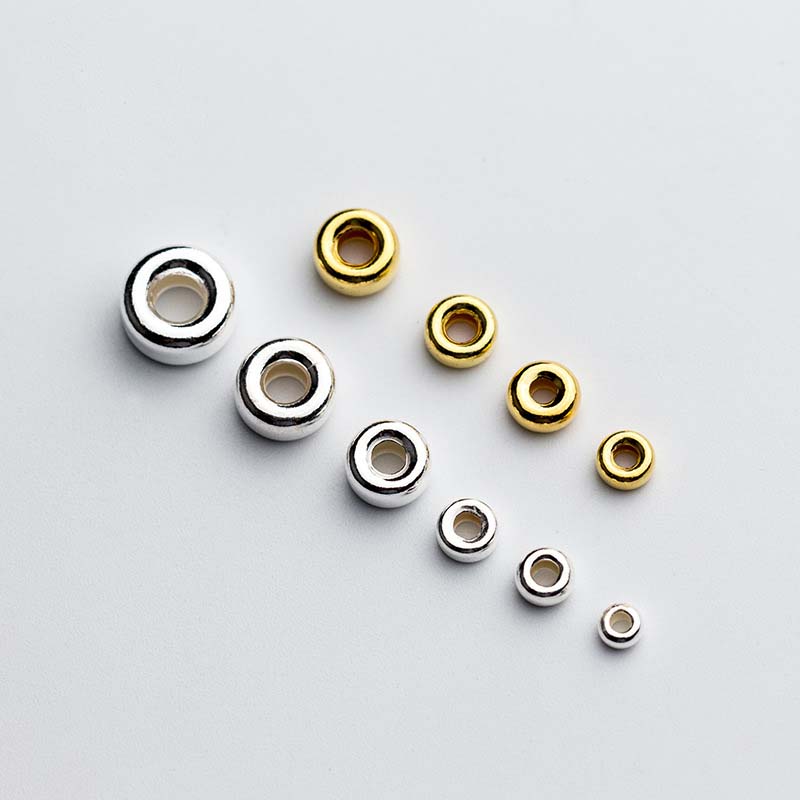500pcs 925 Stamped Silver Color Round Grommets Fit 5.8mm Hole Glass Beads Making 