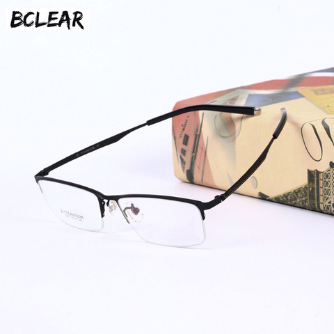 BCLEAR 2022 Fashion Titanium Spectacle Frames Pure Titanium Half Rim Eyeglasses Frame Ultralight Men's Casual Business Glasses ► Photo 1/6