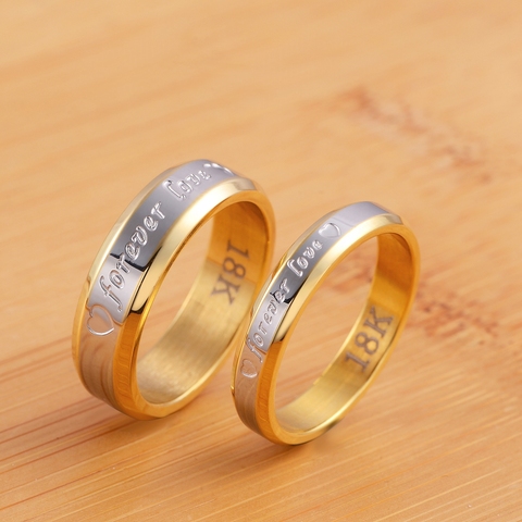 princess fashion Steel Wedding ring Gold color for WOMEN Men Charm LOVE charm Ring jewelry engagement JSH-R095 ► Photo 1/5