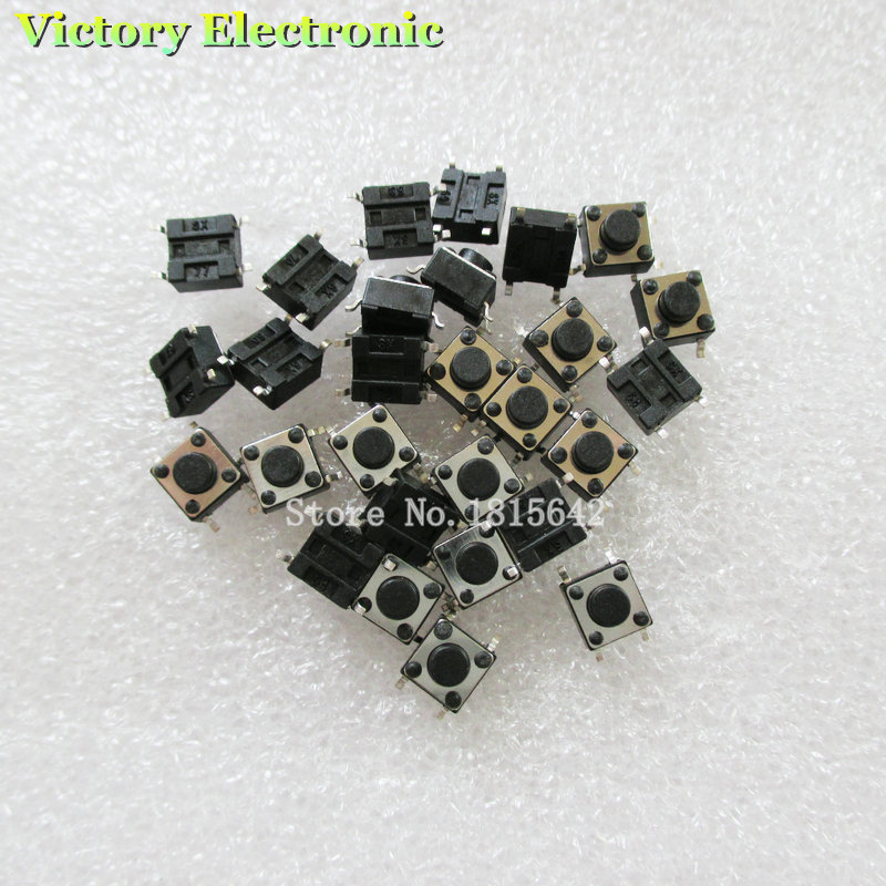 100PCS 6×6×4.3mm Tact Tactile Push Button Switch SMD-4Pin 
