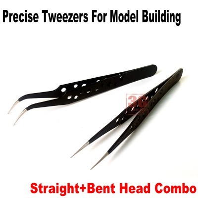 Special Precise Tweezers Pliers Bent Head +Straight Head Combo for Model Building Useful Tools Light  Anti-static ► Photo 1/3
