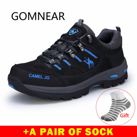 GOMNEAR Sneakers Hiking Shoes Men Outdoor Fishing Trekking Shoes Waterproof Tourism Camping Sports Hunting Shoes Leather Boots ► Photo 1/6