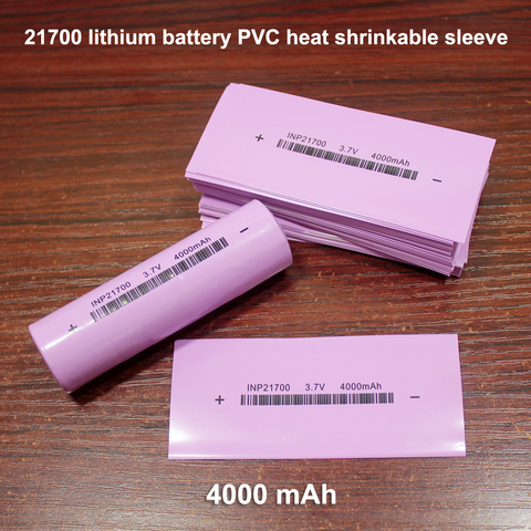 100pcs/lot 21700 lithium battery package outer skin heat shrinkable sleeve Replacement battery PVC packaging film 4000MAH ► Photo 1/1