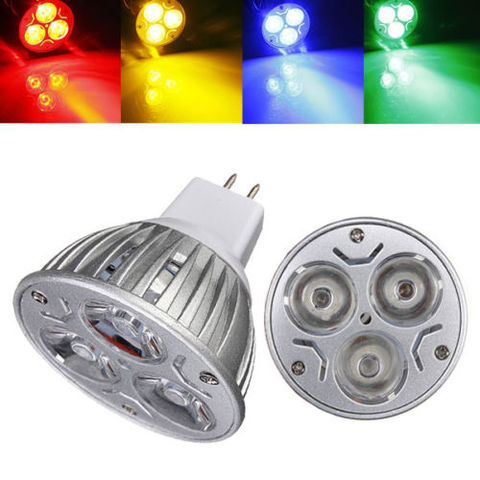Big Promotion MR16 3 LED Energy Saving Spotlight Down Light Home Lamp Bulb DC12V Red/Yellow/Blue/Green ► Photo 1/5