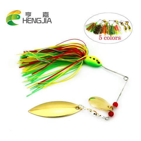 HENGJIA spinnerbaits Rotating sequins lead head Fluff pike fishing Lures buzzbaits little fat 16.3g isca pesca fishing tackles ► Photo 1/6