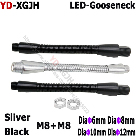 DIY 2pCS /lot M8+M8 male screw +female thread Soft Light metal Flexible conduit metal gooseneck hose serpentine tube clamp lamp ► Photo 1/1
