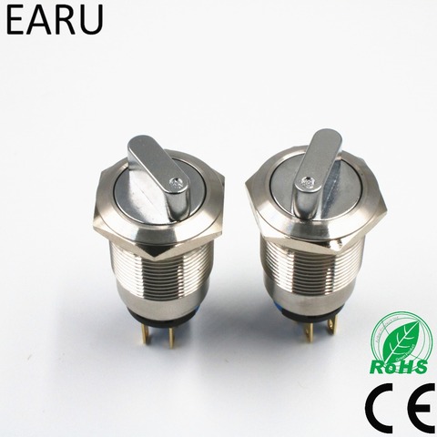 19mm 22mm 2 3 Position Push Button Switch DPDT Selector Knob Rotary Switch Waterproof Stainless Steel Dimmer Light Power Switch ► Photo 1/6