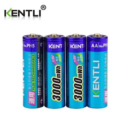 4pcs/lot Stable voltage 3000mWh AA batteries 1.5V rechargeable battery lithium polymer battery for camera ect ► Photo 1/6