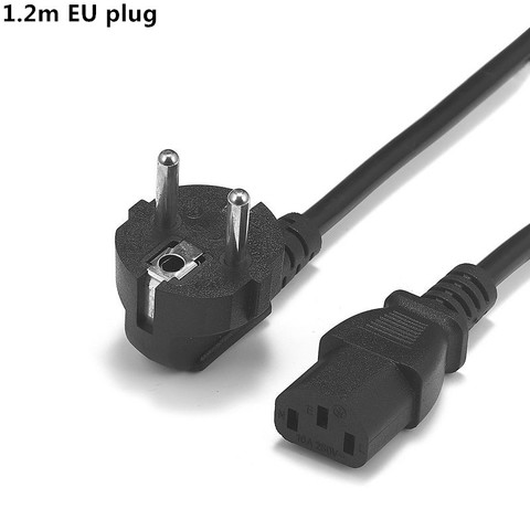 EU European AC Power Cord Euro IEC C13 Power Extension Cable 1.2m 18AWG For Dell PC Computer Monitor 3D Printer Samsung TV ► Photo 1/5