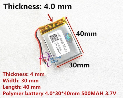 Rise of energy 3.7V lithium battery tachograph shipping 043040 500mAh speakers general rechargeable polymer batteries ► Photo 1/1