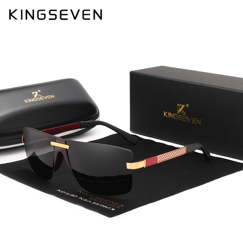 KINGSEVEN HD Polarized Sunglasses Men Rimless Luxury Brand Designer Gafas Masculino Polarizado oculos De Sol ► Photo 1/6