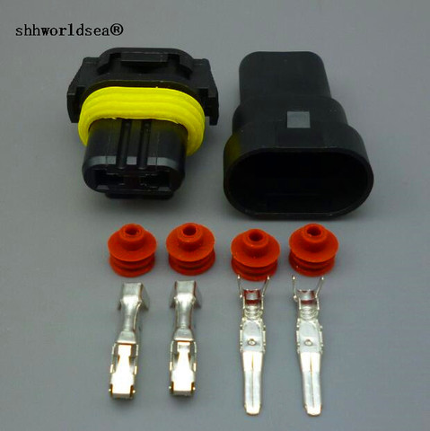 shhworldsea 2sets 2 pin 9005 HB3 Female Male car Wire Connectors For HID Plug Socket Adaptor Joint Head HB3 ► Photo 1/4