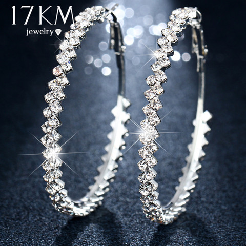 17KM Fashion Oversize Circle Hoop Earrings for Women Girl New Geometric Crystal Round Earring Brincos Party Jewelry Gift ► Photo 1/6