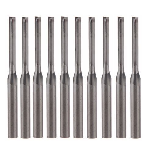 10pcs 3.175mm CED 2mm CEL 15mm Straight Slot Bit Wood Milling Cutter CNC Solid Carbide Two Double Flute Bits CNC Router Bits ► Photo 1/1