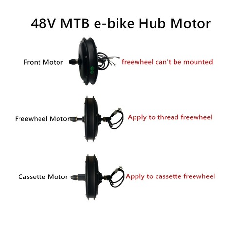 MTB E-bike Motor 48V 1000W 1500W Brushless Gearless Mountain Electric Bicycle Motor Cassette Motor Freewheel Motor ► Photo 1/1