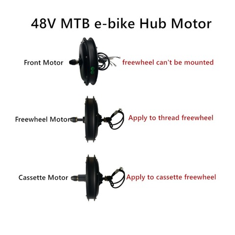 MTB E-bike Motor 48V 1000W 1500W Brushless Gearless Mountain Electric Bicycle Motor Cassette Motor Freewheel Motor ► Photo 1/1