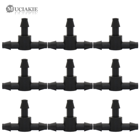 MUCIAKIE 50PCS Plastic Barbed T Piece 3 Way 4/7mm Connector Garden Watering Pipe Hose Tee Joint Micro Drip Irrigation Tool ► Photo 1/6