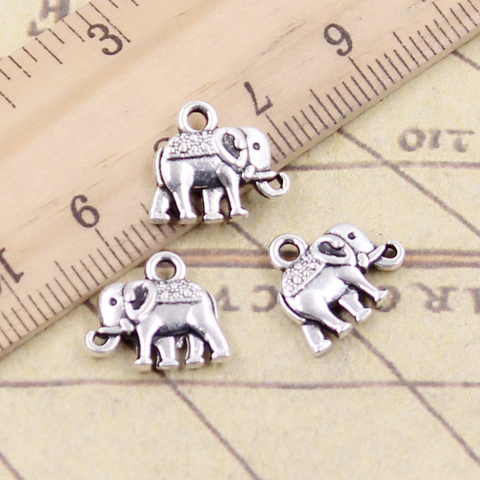 20pcs Charms Double Sided Elephant 13x12mm Tibetan Bronze Silver Color Pendants Antique Jewelry Making DIY Handmade Craft ► Photo 1/2