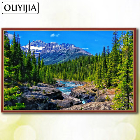OUYIJIA 5D DIY Diamond Painting Full Square Trees Natural Scenery Embroidery For Sale Diamond Mosaic Picture Of Rhinestones ► Photo 1/6